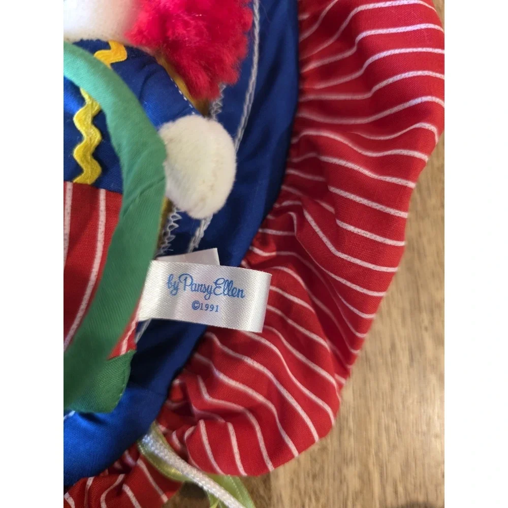 Vintage 90s Baby Decor Nursury Mobile Diaper Sack Circus Primary Colors